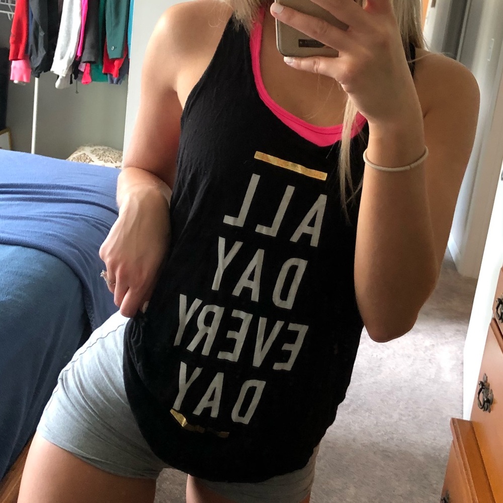 All Day Every Day Cute Black workout tank top